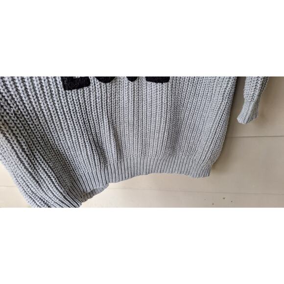 VICI Peace & Love Open Long Cardigan Sweater Knit Duster Gray Black S/M Comfort - Picture 6 of 9